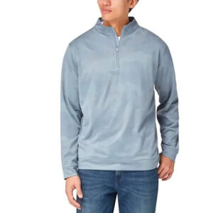 Kirkland Signature Men’s Performance Quarter Zip, Blue Gray, Size L - NWT